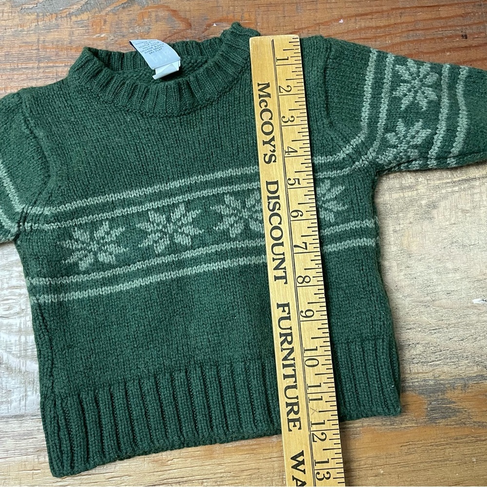 VINTAGE Baby Gap Knit Snowflake Sweater 6 to 12 months woo blend - Picture 2 of 8